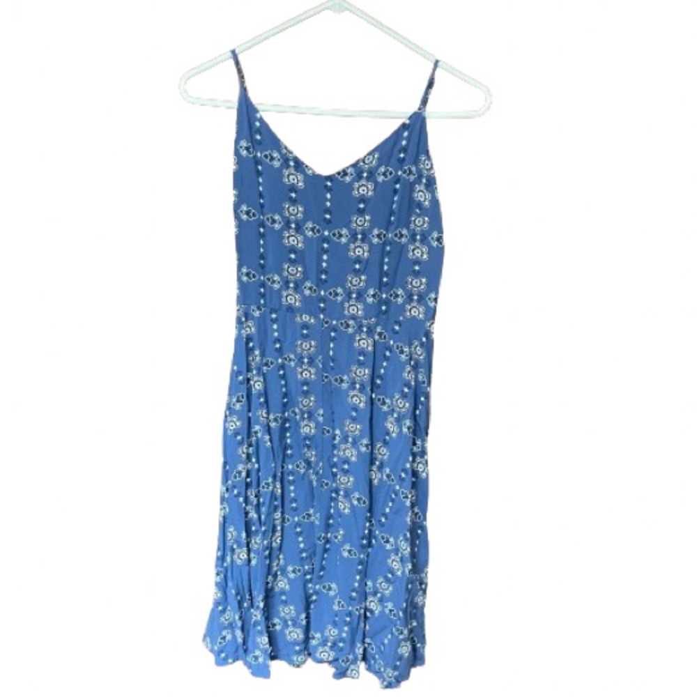 Gap Floral Blue White Dress Medium